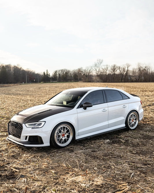 Audi RS3 S3 A3 8V / 8V.5 2014 2015 2016 2017 2018 2019 2020 with Aftermarket Parts - V2 Hood Bonnet Carbon Fiber / FRP from CMST Tuning