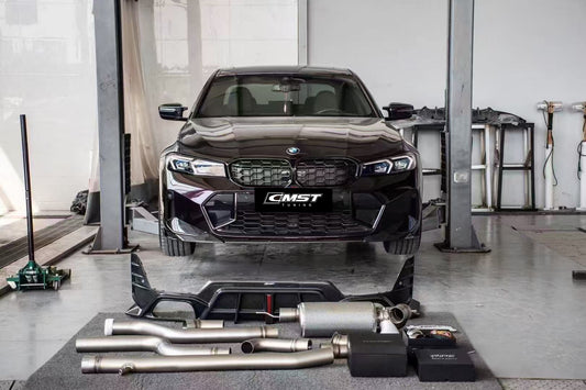 BMW 3 Series 330i M340i G20 G21 LCI 2023 2024 (fitment for 330i requires M-Sport package bumper) with Aftermarket Parts - Front Lip Pre-preg Carbon Fiber / FRP from CMST Tuning