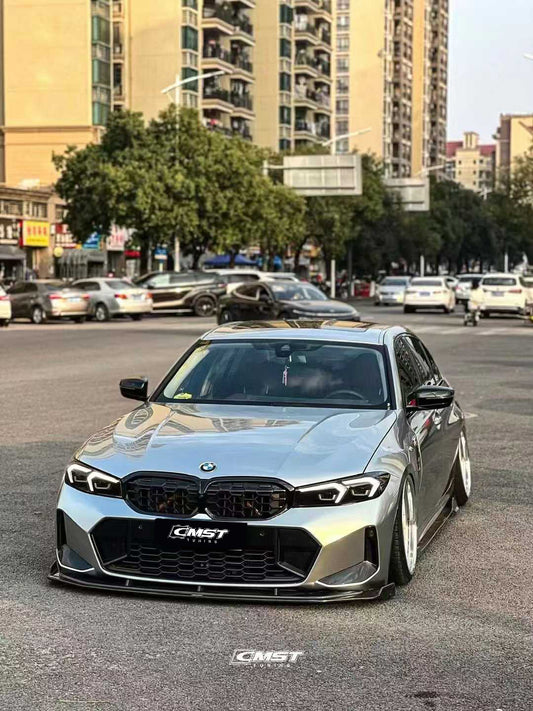 BMW 3 Series 330i M340i G20 G21 LCI 2023 2024 (fitment for 330i requires M-Sport package bumper) with Aftermarket Parts - Front Lip Pre-preg Carbon Fiber / FRP from CMST Tuning