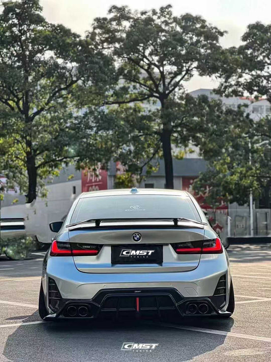 BMW 3 Series 330i M340i G20 G21 LCI 2023 2024 (fitment for 330i requires M-Sport package bumper) with Aftermarket Parts - Rear Diffuser Pre-preg Carbon Fiber / FRP from CMST Tuning