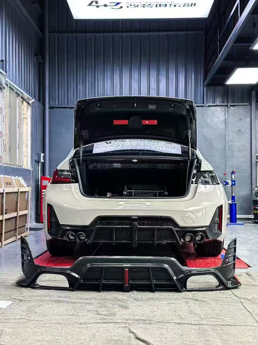 BMW 3 Series 330i M340i G20 G21 LCI 2023 2024 (fitment for 330i requires M-Sport package bumper) with Aftermarket Parts - Rear Diffuser Pre-preg Carbon Fiber / FRP from CMST Tuning