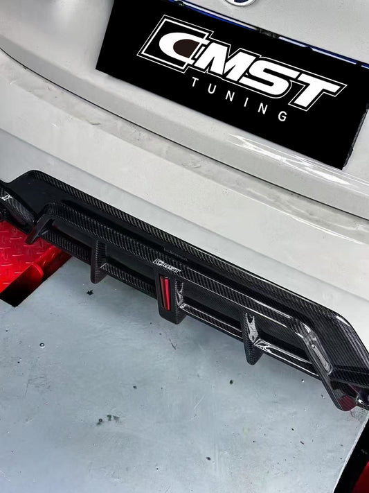 BMW 3 Series 330i M340i G20 G21 LCI 2023 2024 (fitment for 330i requires M-Sport package bumper) with Aftermarket Parts - Rear Diffuser Pre-preg Carbon Fiber / FRP from CMST Tuning