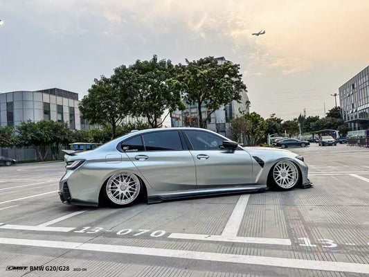 BMW 3 Series 330i M340i G20 G21 LCI 2023 2024 (fitment for 330i requires M-Sport package bumper) with Aftermarket Parts - Side Skirts Pre-preg Carbon Fiber / FRP from CMST Tuning