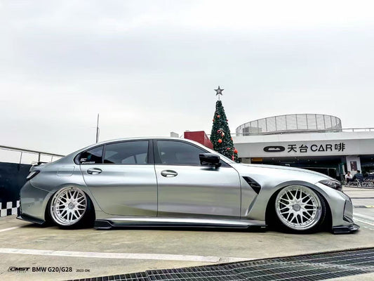 BMW 3 Series 330i M340i G20 G21 LCI 2023 2024 (fitment for 330i requires M-Sport package bumper) with Aftermarket Parts - Side Skirts Pre-preg Carbon Fiber / FRP from CMST Tuning