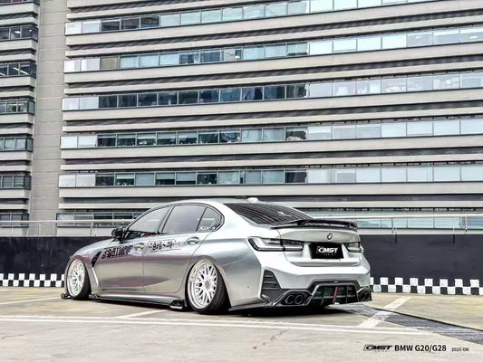 BMW 3 Series 330i M340i G20 G21 LCI 2023 2024 (fitment for 330i requires M-Sport package bumper) with Aftermarket Parts - Side Skirts Pre-preg Carbon Fiber / FRP from CMST Tuning