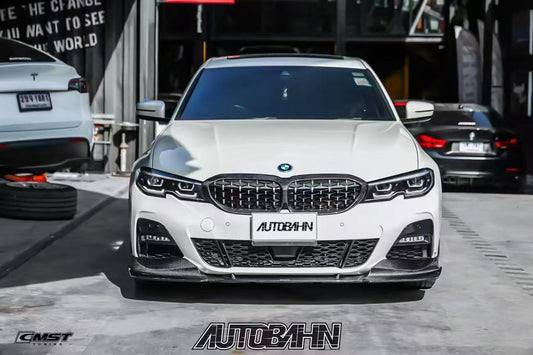 BMW 3 Series 330i M340i G20 G21 Pre-LCI 2020 2021 2022 (fitment for 330i requires M-Sport package bumper) with Aftermarket Parts - Front Lip Carbon Fiber / FRP from CMST Tuning