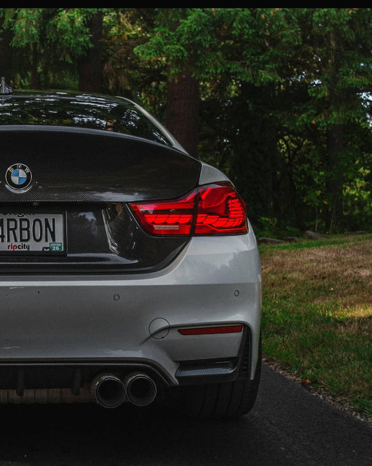 BMW 4 Series 428/430/435/440 F32 2014 2015 2016 2017 2018 2019 2020 & M4 F82 Coupe 2014 2015 2016 2017 2018 2019 2020 with Aftermarket Parts - Ducktail Style Trunk Carbon Fiber from CMST Tuning