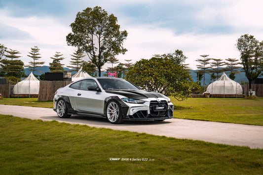 BMW 4 Series M440 430 G22 G23 2020-ON with Aftermarket Parts - HORIZON Front Fender Flares Wheel Arches Dry Pre-preg Carbon Fiber / FRP from CMST Tuning