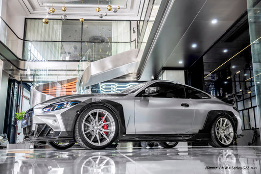 BMW 4 Series M440 430 G22 G23 2020-ON with Aftermarket Parts - HORIZON Front Fender Flares Wheel Arches Dry Pre-preg Carbon Fiber / FRP from CMST Tuning