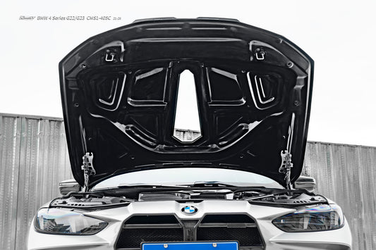 BMW 4 Series M440 430 G22 G23 2020-ON & 4 Series M440 430 G26 2020-ON with Aftermarket Parts - HORIZON V4 Tempered Glass Clearview Hood Carbon Fiber / FRP from CMST Tuning