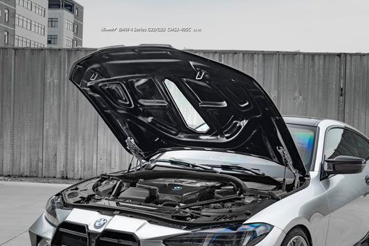 BMW 4 Series M440 430 G22 G23 2020-ON & 4 Series M440 430 G26 2020-ON with Aftermarket Parts - HORIZON V4 Tempered Glass Clearview Hood Carbon Fiber / FRP from CMST Tuning