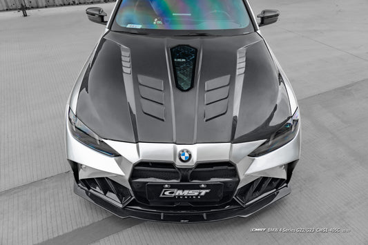 BMW 4 Series M440 430 G22 G23 2020-ON & 4 Series M440 430 G26 2020-ON with Aftermarket Parts - HORIZON V4 Tempered Glass Clearview Hood Carbon Fiber / FRP from CMST Tuning