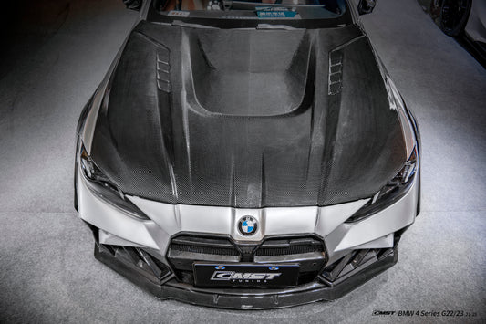 BMW 4 Series M440 430 G22 G23 2020-ON & 4 Series M440 430 G26 2020-ON with Aftermarket Parts - V1 Hood Dry Pre-preg Carbon Fiber / FRP from CMST Tuning