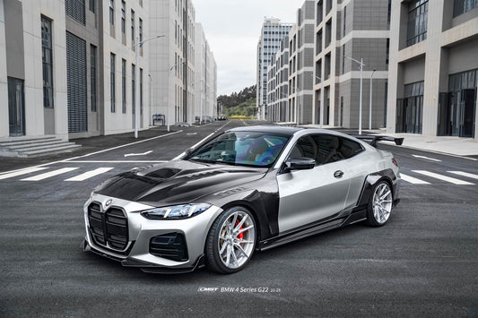 BMW 4 Series M440 430 G22 G23 2020-ON & 4 Series M440 430 G26 2020-ON with Aftermarket Parts - V1 Hood Dry Pre-preg Carbon Fiber / FRP from CMST Tuning