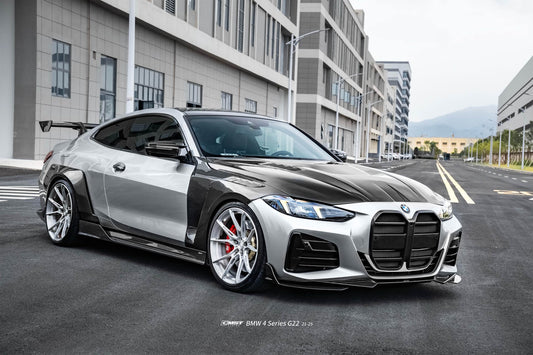 BMW 4 Series M440 430 G22 G23 2020-ON & 4 Series M440 430 G26 2020-ON with Aftermarket Parts - V1 Hood Dry Pre-preg Carbon Fiber / FRP from CMST Tuning