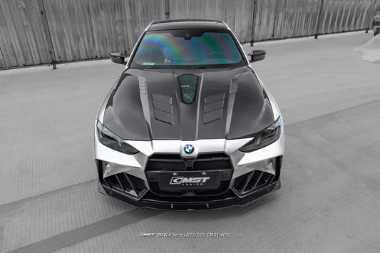 BMW 4 Series M440 430 G22 G23 2020-ON & 4 Series M440 430 G26 2020-ON with Aftermarket Parts - HORIZON V4 Tempered Glass Clearview Hood Carbon Fiber / FRP from CMST Tuning