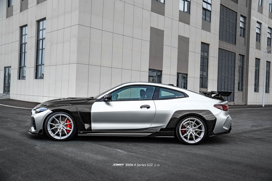 BMW 4 Series M440 430 G22 G23 2020-ON (Sport Version Only) with Aftermarket Parts - HORIZON Side Skirts Dry Pre-preg Carbon Fiber / FRP from CMST Tuning