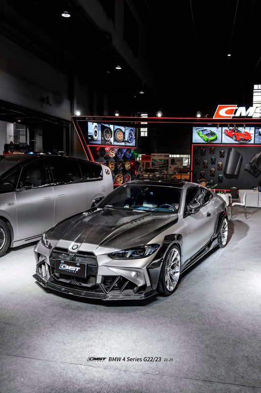 BMW 4 Series M440 430 G22 G23 2020-ON (Sport Version Only) with Aftermarket Parts - HORIZON Side Skirts Dry Pre-preg Carbon Fiber / FRP from CMST Tuning