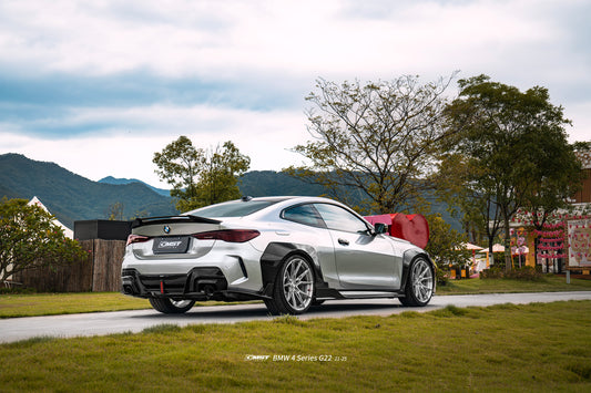 BMW 4 Series M440 430 G22 G23 2020-ON (Sport Version Only) with Aftermarket Parts - HORIZON Side Skirts Dry Pre-preg Carbon Fiber / FRP from CMST Tuning