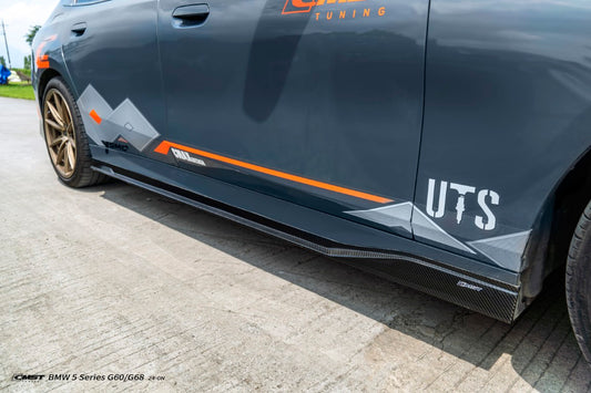 BMW 5 Series 530 540 & i5 e/x Drive40 M60 G60 G61 2024-ON with Aftermarket Parts - Side Skirts Dry Pre-preg Carbon Fiber / FRP