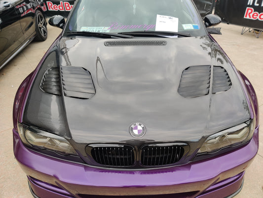 BMW E46 2 Door 2001 2002 2003 2004 2005 2006 with Aftermarket Parts - Hood Bonnet Carbon Fiber / FRP from CMST Tuning