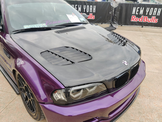 BMW E46 2 Door 2001 2002 2003 2004 2005 2006 with Aftermarket Parts - Hood Bonnet Carbon Fiber / FRP from CMST Tuning