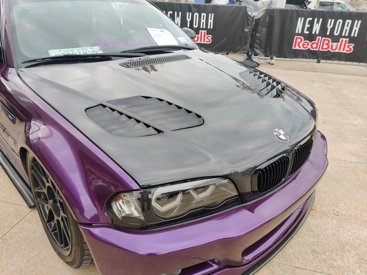 BMW E46 2 Door 2001 2002 2003 2004 2005 2006 with Aftermarket Parts - Hood Bonnet Carbon Fiber / FRP from CMST Tuning
