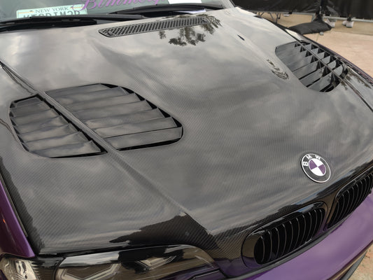 BMW E46 2 Door 2001 2002 2003 2004 2005 2006 with Aftermarket Parts - Hood Bonnet Carbon Fiber / FRP from CMST Tuning