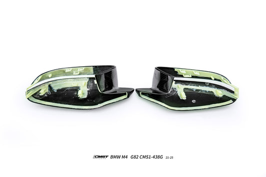 BMW M3CS M3C M3 G80 G81 2021-ON & M4CS M4C M4 G82 G83 2021-ON (Left Hand Drive Only) with Aftermarket Parts - Mirror Caps Dry Pre-preg Carbon Fiber / FRP from CMST Tuning