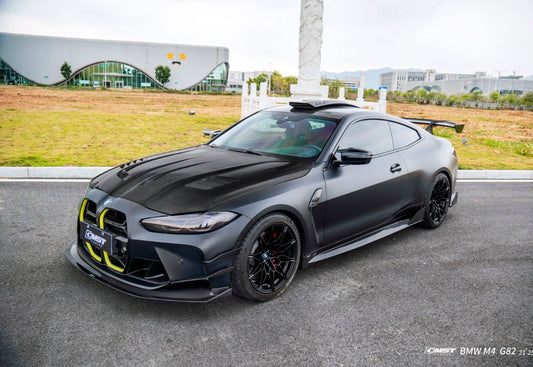 BMW M3CS M3C M3 G80 G81 2021-ON & M4CS M4C M4 G82 G83 2021-ON with Aftermarket Parts - Front Bumper Vent Valences Trim Dry Pre-preg Carbon Fiber / FRP from CMST Tuning