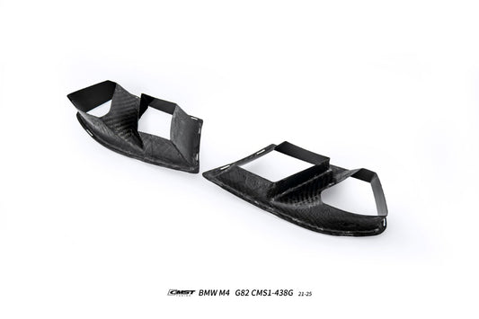 BMW M3CS M3C M3 G80 G81 2021-ON & M4CS M4C M4 G82 G83 2021-ON with Aftermarket Parts - Front Bumper Vent Valences Trim Dry Pre-preg Carbon Fiber / FRP from CMST Tuning