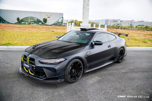 BMW M3CS M3C M3 G80 G81 2021-ON & M4CS M4C M4 G82 G83 2021-ON with Aftermarket Parts - V2 Style Front Canards Dry Pre-preg Carbon Fiber / FRP from CMST Tuning