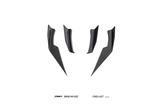 BMW M3CS M3C M3 G80 G81 2021-ON & M4CS M4C M4 G82 G83 2021-ON with Aftermarket Parts - V2 Style Front Canards Dry Pre-preg Carbon Fiber / FRP from CMST Tuning