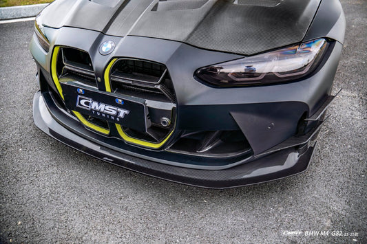 BMW M3CS M3C M3 G80 G81 2021-ON & M4CS M4C M4 G82 G83 2021-ON with Aftermarket Parts - Front Kidney Grill Dry Pre-preg Carbon Fiber / FRP from CMST Tuning
