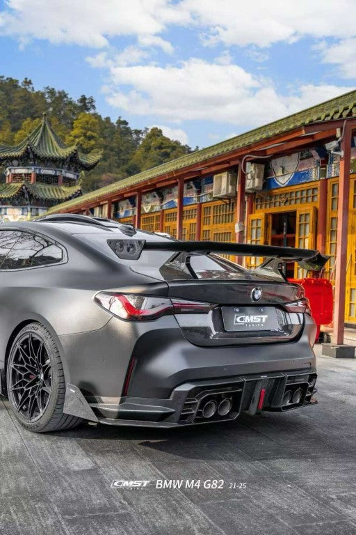 BMW M3CS M3C M3 G80 G81 2021-ON & M4CS M4C M4 G82 G83 2021-ON with Aftermarket Parts - V2 Style Rear Diffuser & Canards Dry Pre-preg Carbon Fiber / FRP from CMST Tuning
