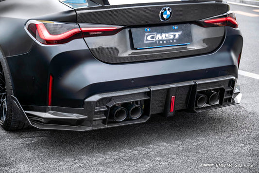 BMW M3CS M3C M3 G80 G81 2021-ON & M4CS M4C M4 G82 G83 2021-ON with Aftermarket Parts - V2 Style Rear Diffuser & Canards Dry Pre-preg Carbon Fiber / FRP from CMST Tuning