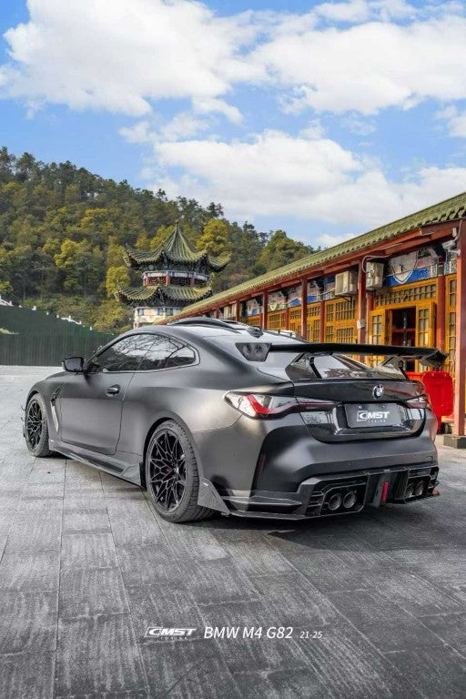 BMW M4CS M4C M4 G82 G83 2021-ON with Aftermarket Parts - V2 Style Side Skirts Dry Pre-preg Carbon Fiber / FRP from CMST Tuning