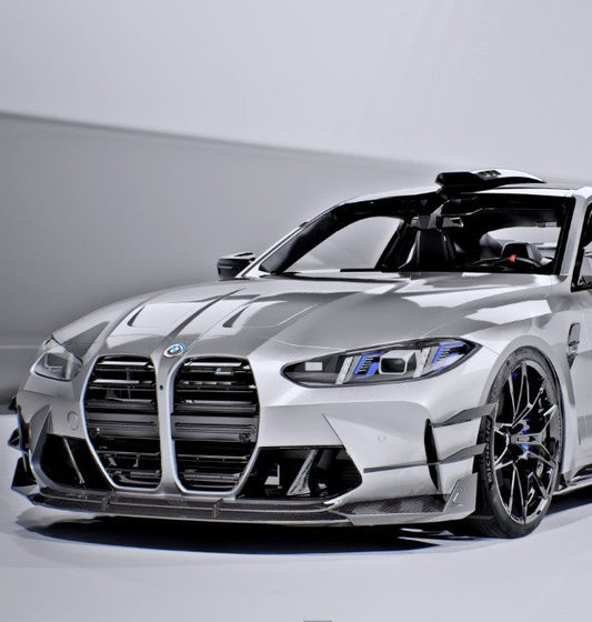 BMW M3CS M3C M3 G80 G81 2021-ON & M4CS M4C M4 G82 G83 2021-ON with Aftermarket Parts - V2 Style Front Lip Dry Pre-preg Carbon Fiber / FRP from CMST Tuning