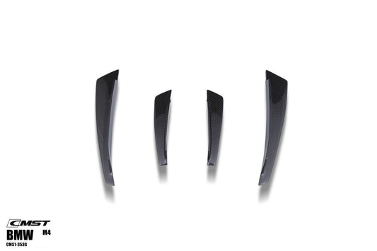 BMW M3/M3C G80 G81 & M4/M4C G82/G83 2021-ON (This product is desigend to work with the "CMST Front Bumper" only, it does not fit the OEM Bumper or "CMST Widebody Wheel Arches") with Aftermarket Parts - Front Canards Pre-preg Carbon Fiber / FRP from CMST Tuning