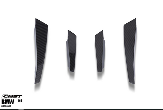 BMW M3/M3C G80 G81 & M4/M4C G82/G83 2021-ON (This product is desigend to work with the "CMST Front Bumper" only, it does not fit the OEM Bumper or "CMST Widebody Wheel Arches") with Aftermarket Parts - Front Canards Pre-preg Carbon Fiber / FRP from CMST Tuning