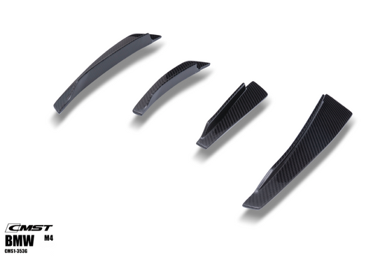 BMW M3/M3C G80 G81 & M4/M4C G82/G83 2021-ON (This product is desigend to work with the "CMST Front Bumper" only, it does not fit the OEM Bumper or "CMST Widebody Wheel Arches") with Aftermarket Parts - Front Canards Pre-preg Carbon Fiber / FRP from CMST Tuning