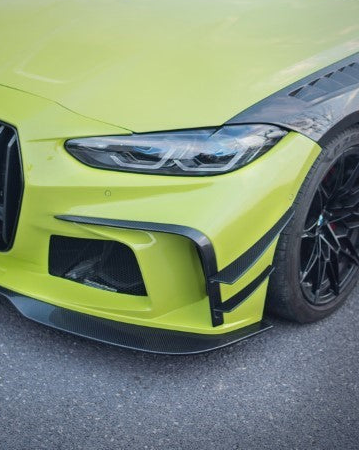 BMW M3/M3C G80 G81 & M4/M4C G82/G83 2021-ON (This product is desigend to work with the "CMST Front Bumper" only, it does not fit the OEM Bumper or "CMST Widebody Wheel Arches") with Aftermarket Parts - Front Canards Pre-preg Carbon Fiber / FRP from CMST Tuning