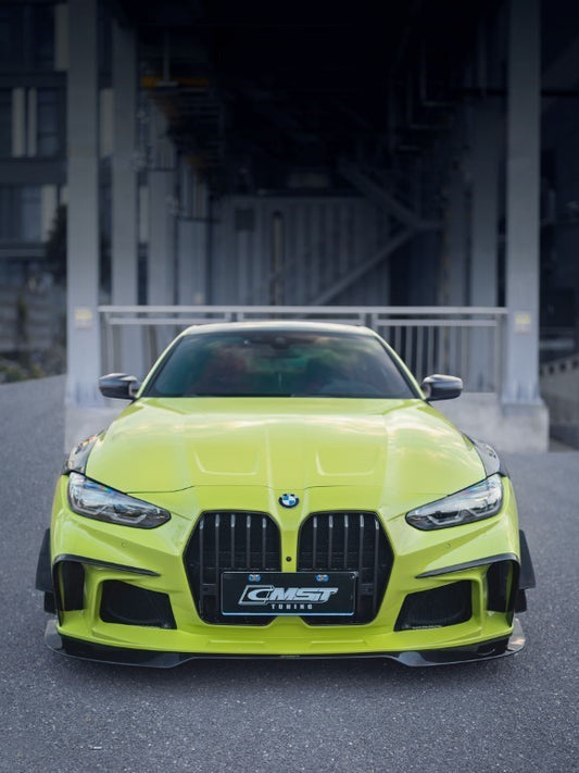 BMW M3/M3C G80 G81 & M4/M4C G82/G83 2021-ON (This product is desigend to work with the "CMST Front Bumper" only, it does not fit the OEM Bumper or "CMST Widebody Wheel Arches") with Aftermarket Parts - Front Canards Pre-preg Carbon Fiber / FRP from CMST Tuning