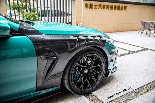 BMW M8 M8C F91 F92 F93 2019-ON with Aftermarket Parts - Front Fenders Dry Pre-preg Carbon Fiber / FRP from CMST Tuning