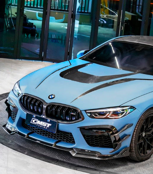 BMW M8 M8C F91 F92 F93 2019-ON with Aftermarket Parts - Front Lip Dry Pre-preg Carbon Fiber / FRP from CMST Tuning