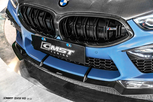 BMW M8 M8C F91 F92 F93 2019-ON with Aftermarket Parts - Front Lip Dry Pre-preg Carbon Fiber / FRP from CMST Tuning