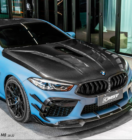 BMW M8 M8C F91 F92 F93 2019-ON with Aftermarket Parts - V2 Hood Carbon Fiber / FRP from CMST Tuning