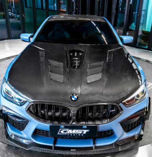 BMW M8 M8C F91 F92 F93 2019-ON with Aftermarket Parts - V2 Hood Carbon Fiber / FRP from CMST Tuning
