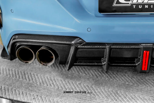 BMW M8 M8C F91 F92 F93 2019-ON with Aftermarket Parts - Rear Diffuser & Canards Dry Pre-preg Carbon Fiber / FRP from CMST Tuning