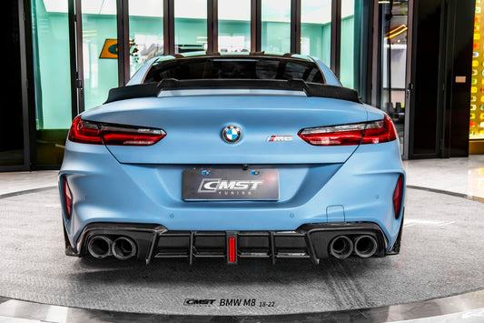 BMW M8 M8C F91 F92 F93 2019-ON with Aftermarket Parts - Rear Diffuser & Canards Dry Pre-preg Carbon Fiber / FRP from CMST Tuning
